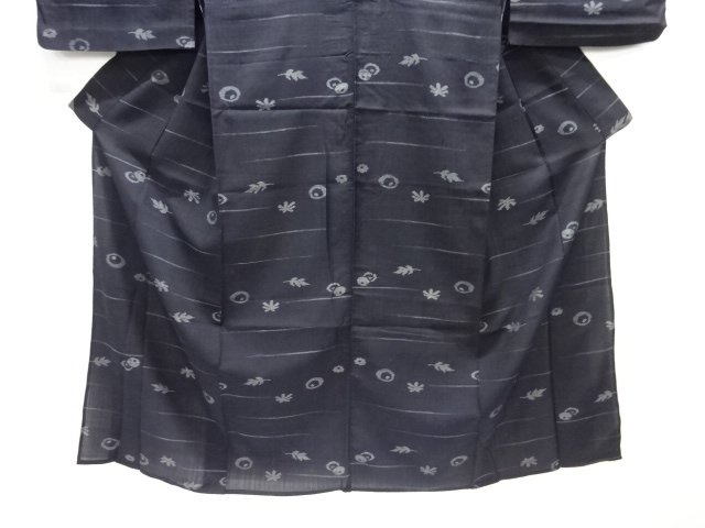  アンティーク　抽象万寿菊模様織出し本場夏大島紬着物